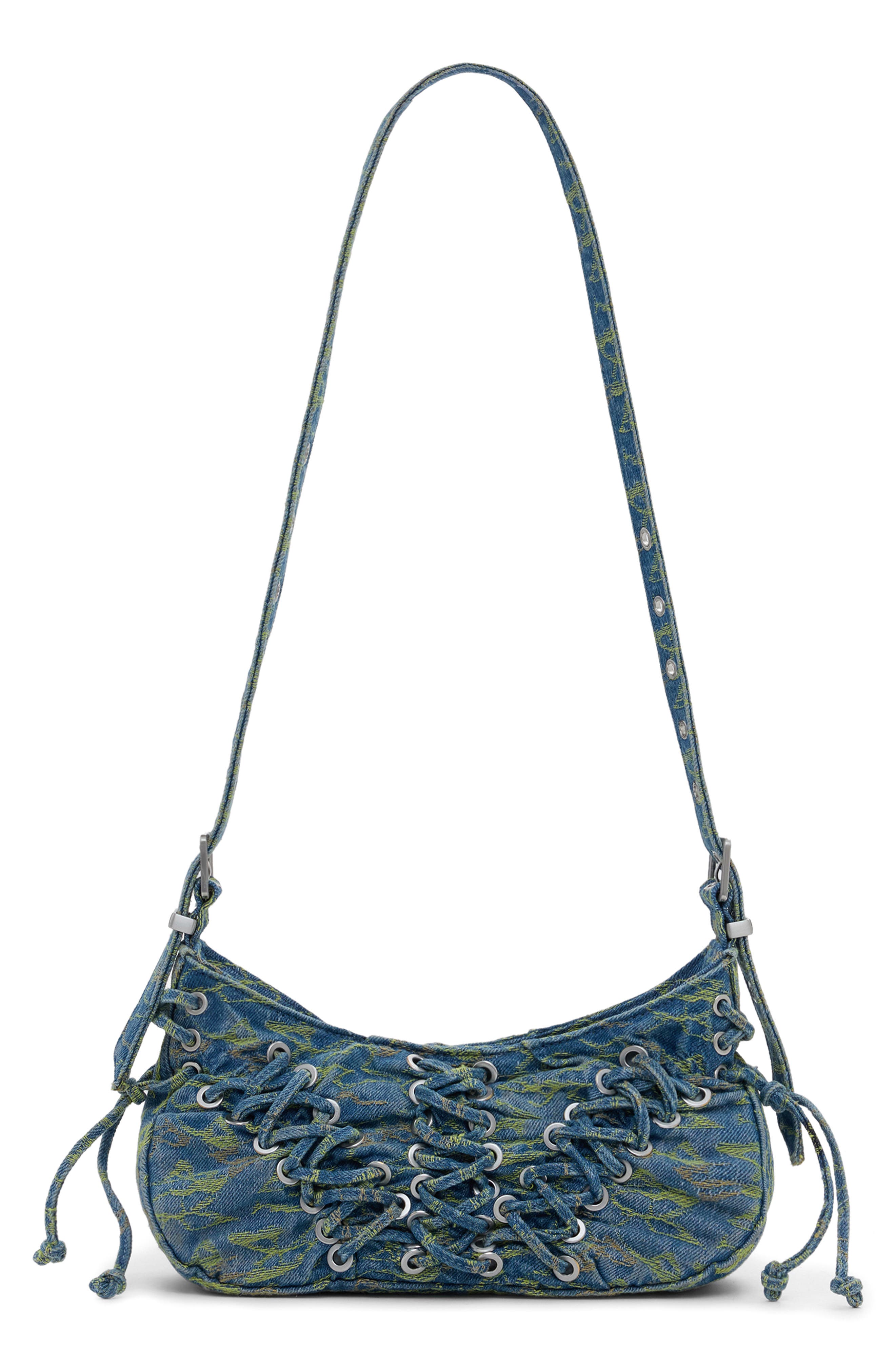 Desigual Braided Denim Shoulder Bag, Alternate, color, Light Blue