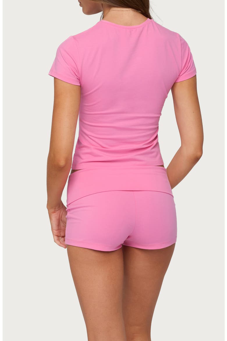 Marleaux Fitted Stretch Cotton T-Shirt, Alternate, color, PINK