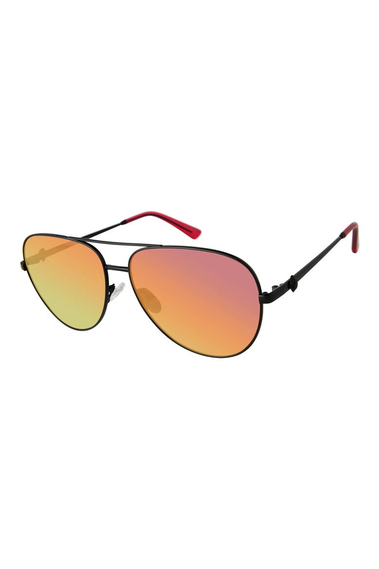 Shoreditch 62mm Oversize Aviator Sunglasses, Alternate, color, BLAVK FUCHSIA/ RAINBOW