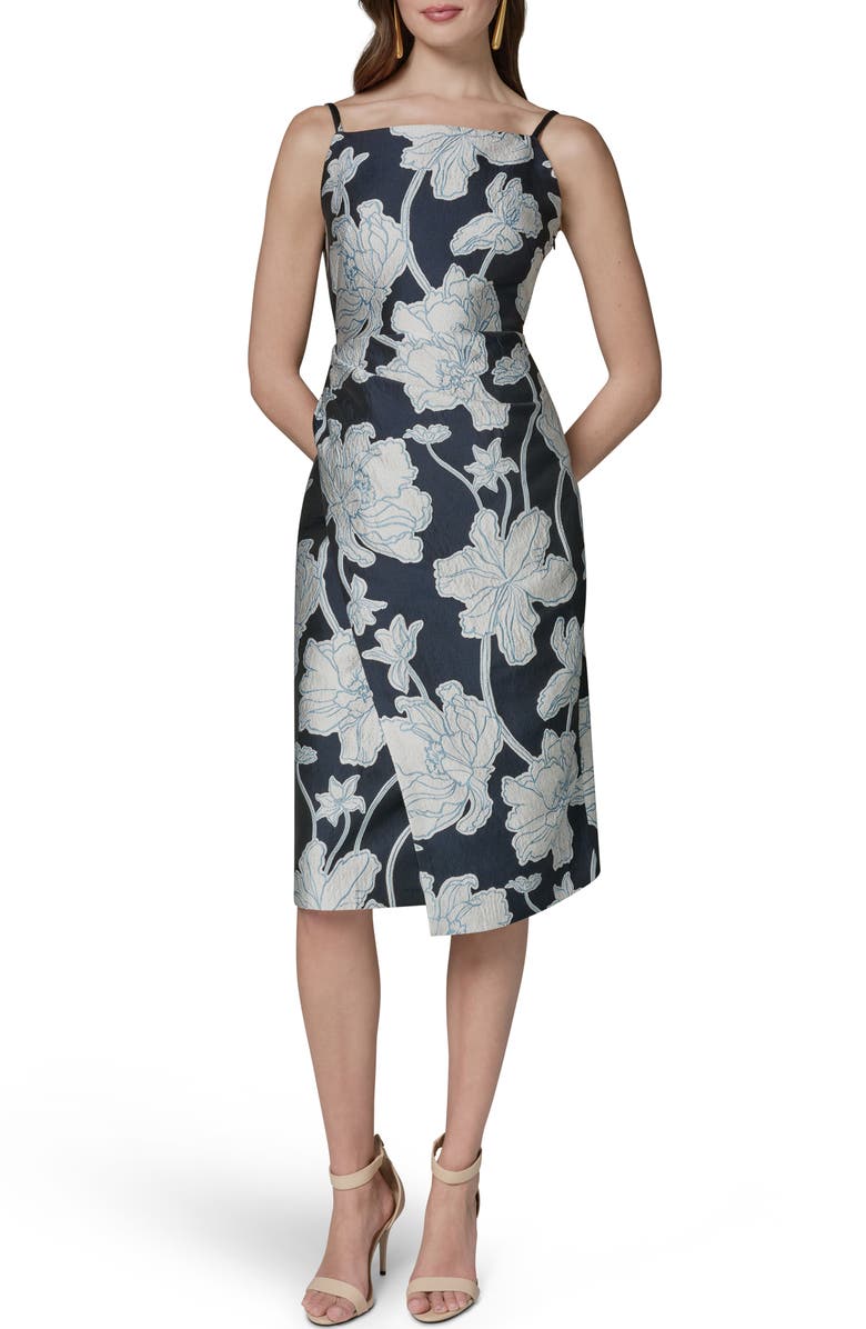 Donna Karan New York Floral Embroidered Cocktail Dress, Main, color, 