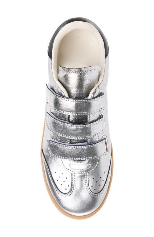 Isabel Marant Festive Beth Metallic Leather Low-top Sneakers In Silver