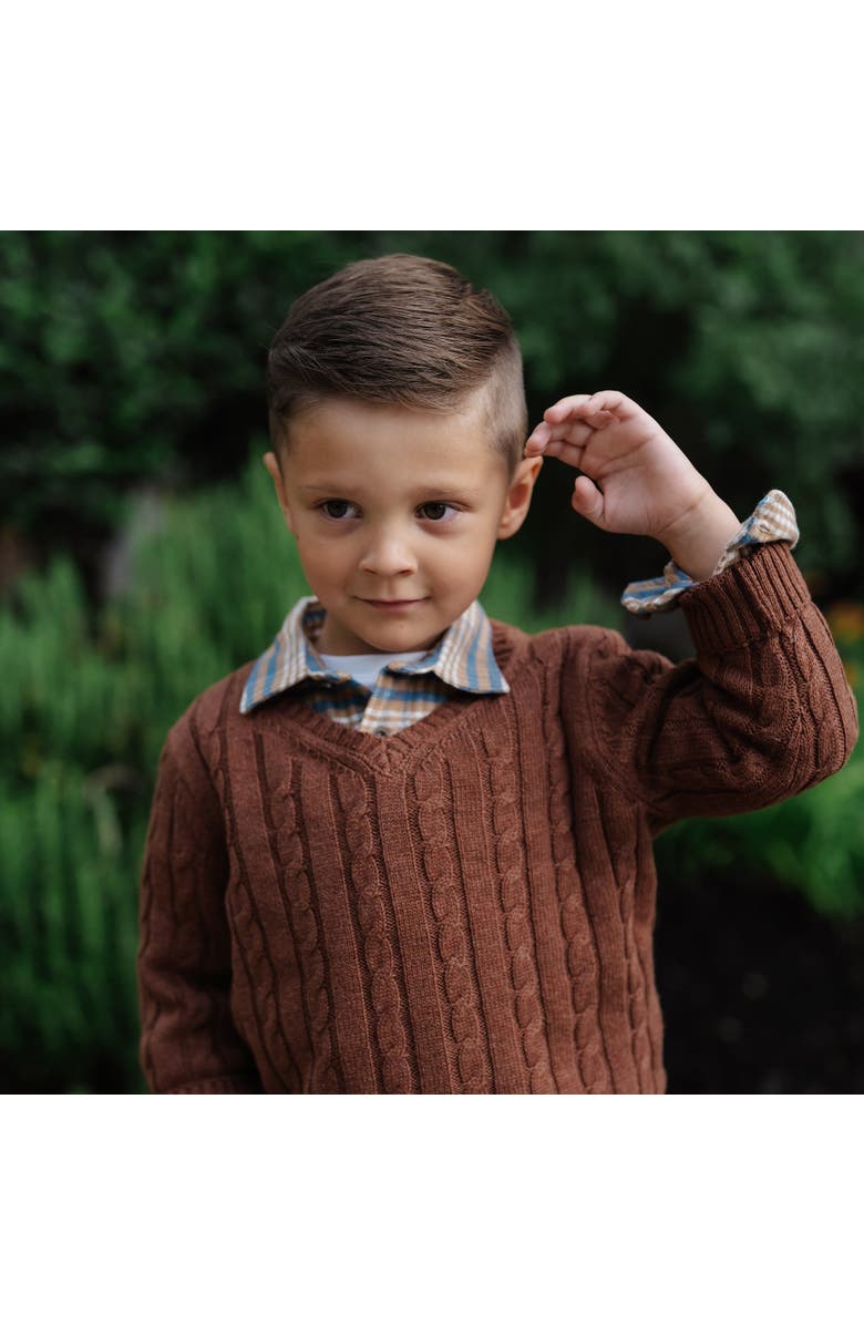 Hope & Henry Baby Boys' Organic Flannel Shirt with Elbow Patches, Infant, Alternate, color,