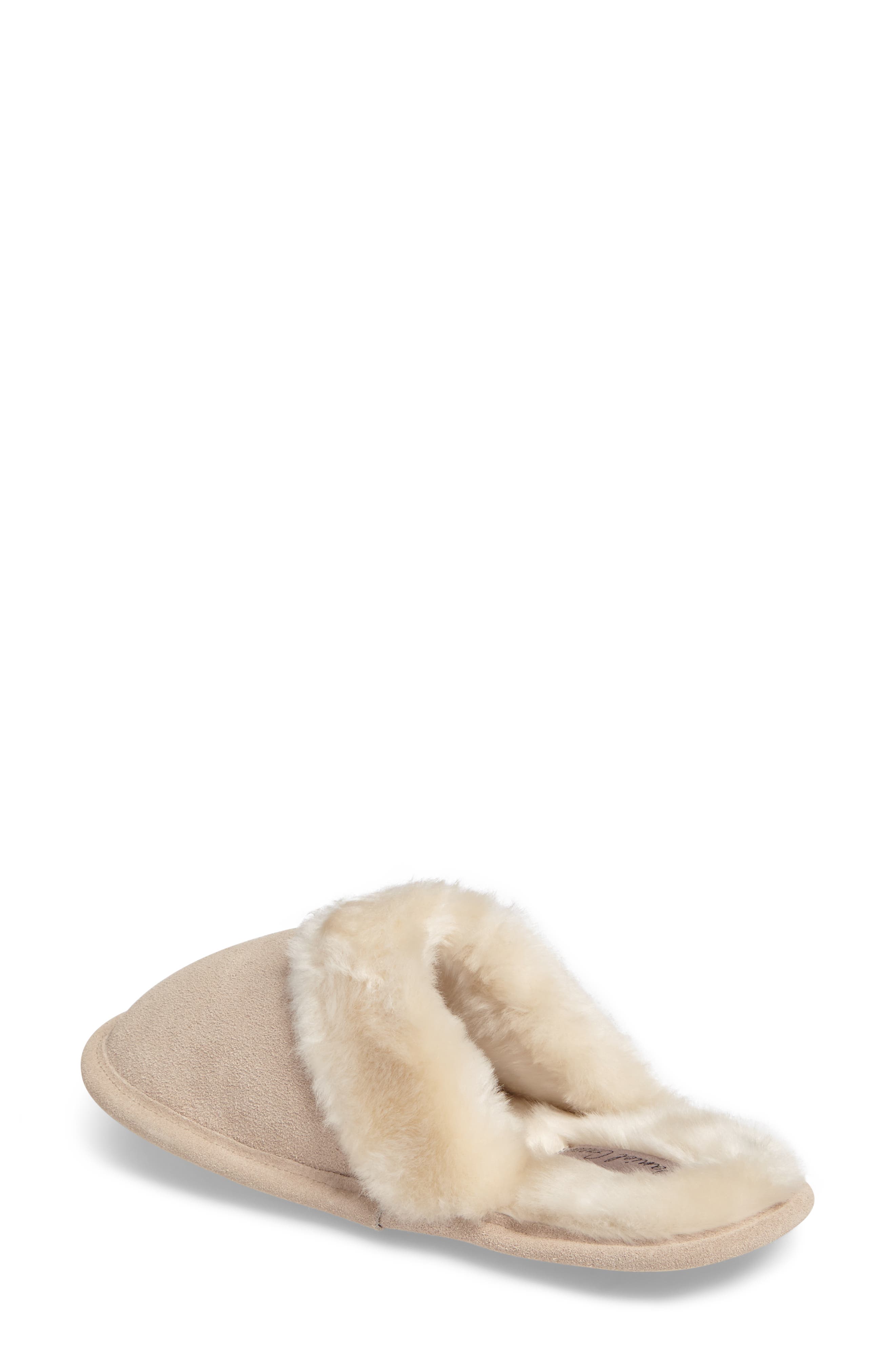 Pammy Faux Fur Slipper, Alternate, color, SAND SUEDE