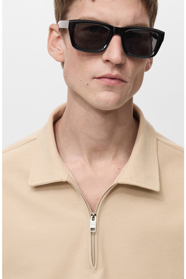 Knit Quarter Zip Polo, Alternate, color, BEIGE
