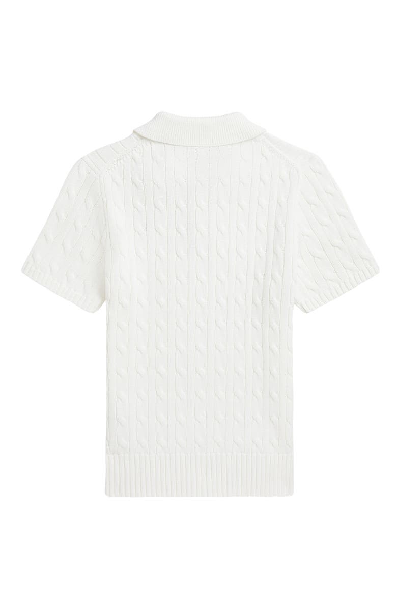 Polo Ralph Lauren Kids' Cable Stitch Cotton Polo Sweater, Alternate, color,