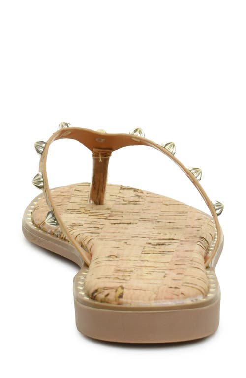 Nicole Miller Studded Thong Sandal In Cork