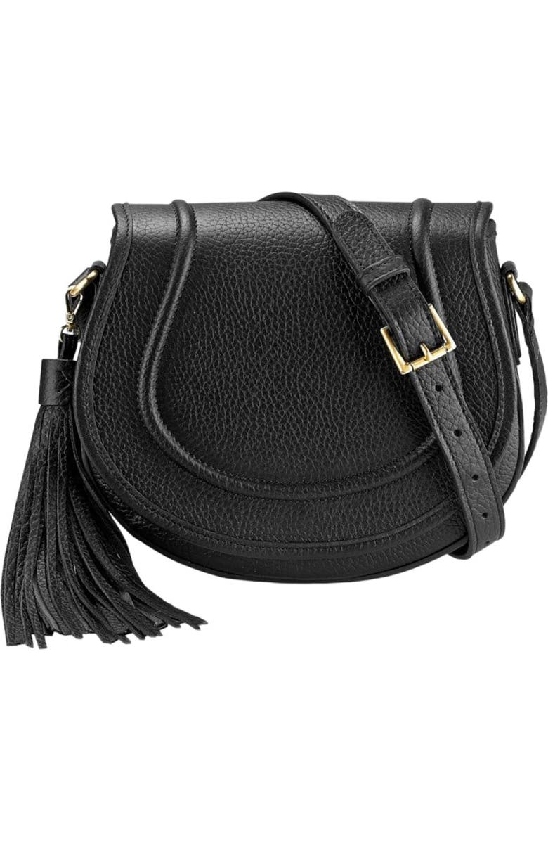 GiGi New York JENNI SADDLE BAG, Main, color, Black