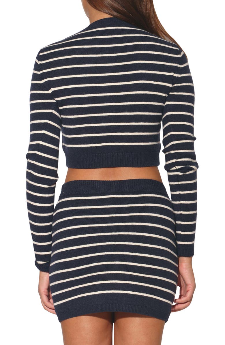 Walter Baker Rory Stripe Crop Sweater, Alternate, color, 