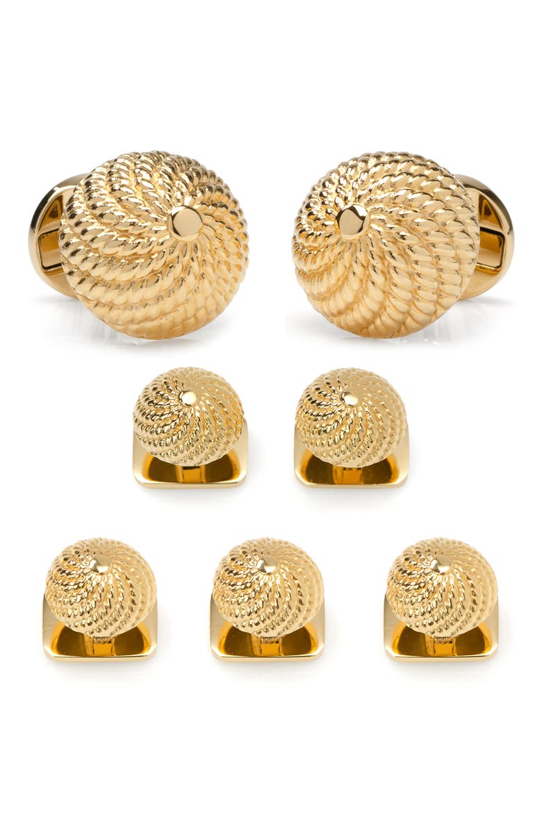 Vincent De Paul Colony Studs & Cufflinks Set, Main, color, GOLD