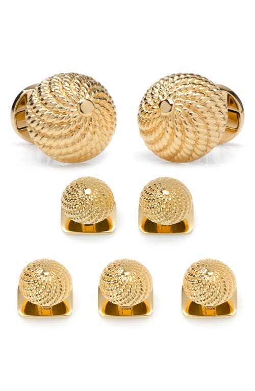 Cufflinks, Inc. Vincent De Paul Colony Studs & Cufflinks Set in Gold 