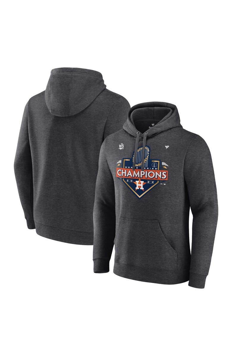 FANATICS Men's Fanatics Heather Charcoal Houston Astros 2022 World Series Champions Locker Room Pullover Hoodie, Main, color, 