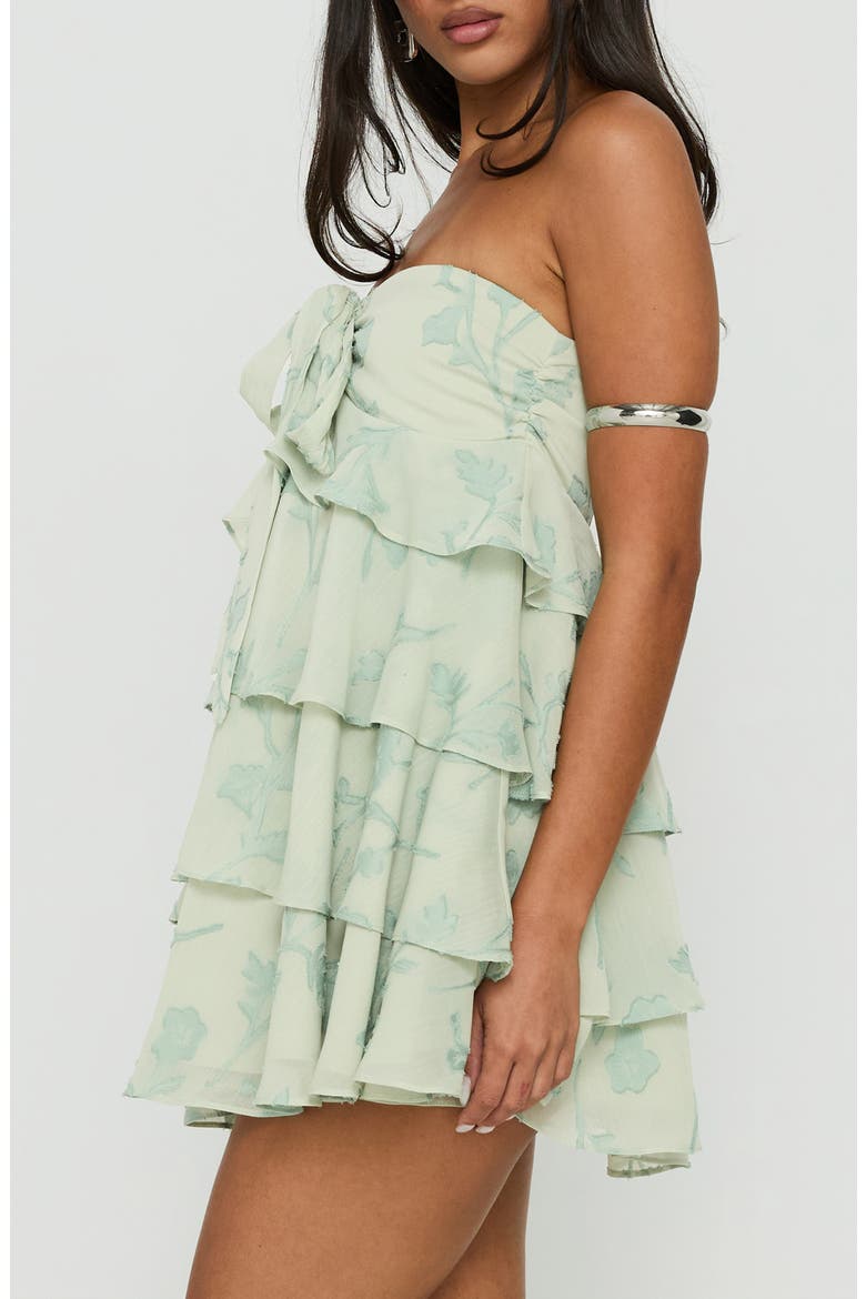 Kalari Strapless Tiered Minidress, Alternate, color, SOFT GREEN
