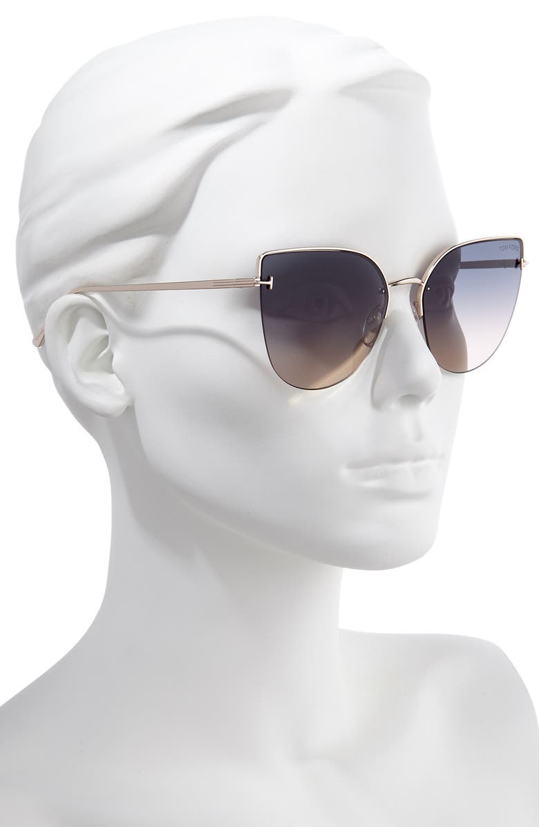 TOM FORD Ingrid 60mm Cat Eye Sunglasses, Alternate, color,