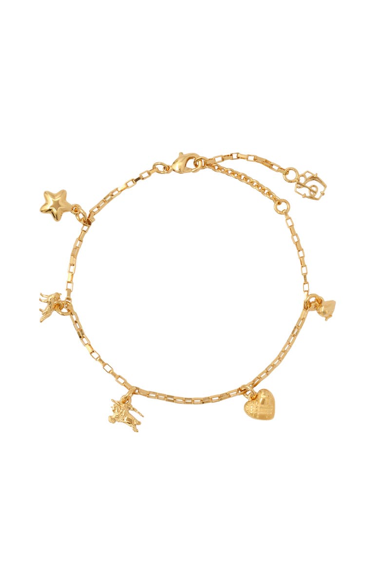 Mini Charm Bracelet, Main, color, Gold