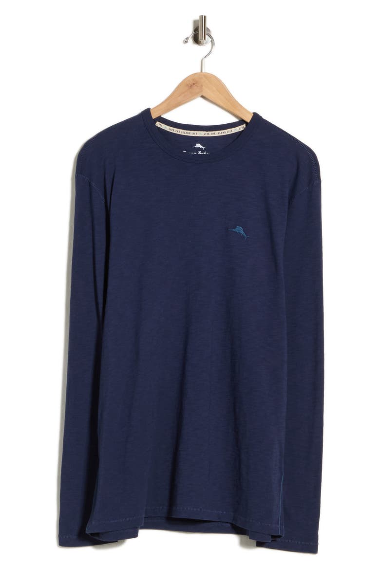 Tropic Tiles Long Sleeve Cotton T-Shirt, Main, color, COASTLINE