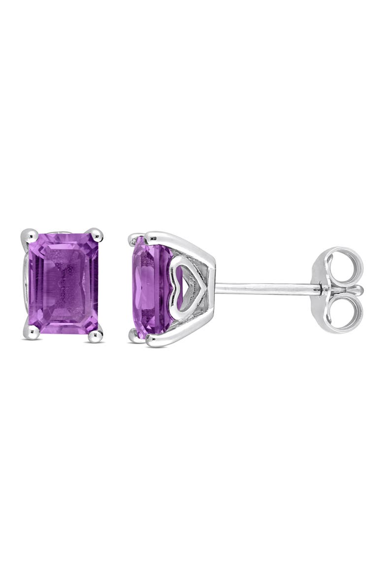 Amethyst Octagon Stud Earrings, Main, color, PURPLE