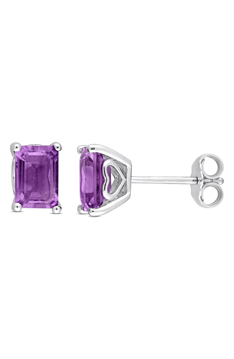 DELMAR Amethyst Octagon Stud Earrings, Main, color, Purple