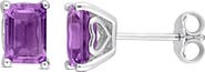 DELMAR Amethyst Octagon Stud Earrings