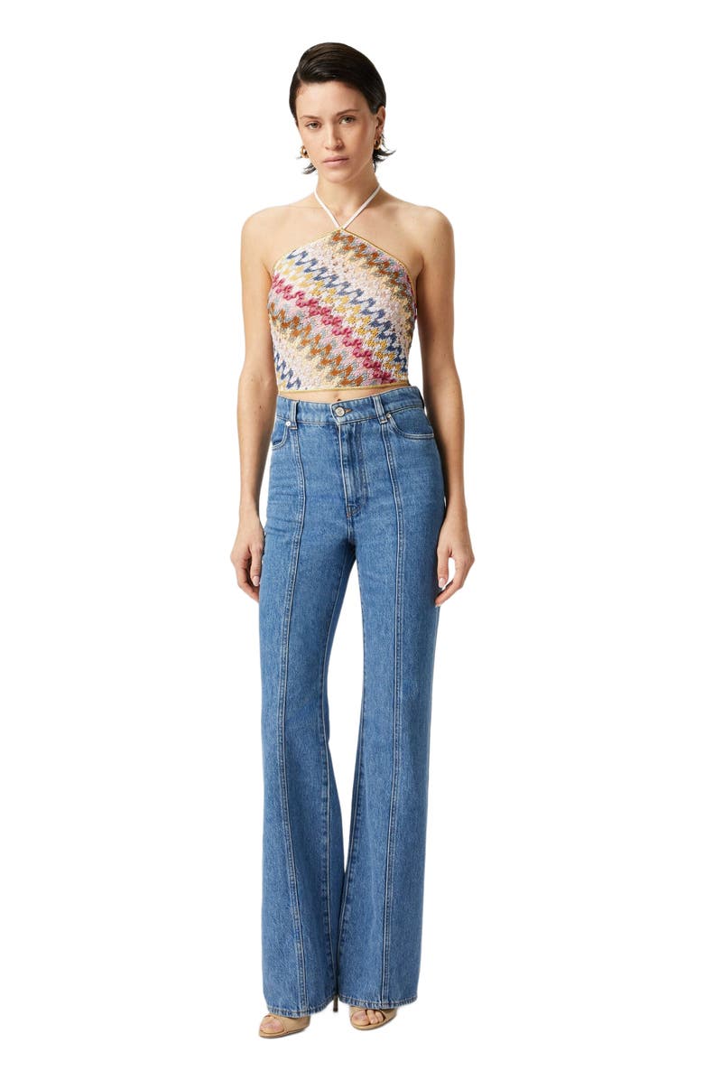 Missoni Lamé Viscose Lace Top With Halter Neckline, Main, color, Multicoloured