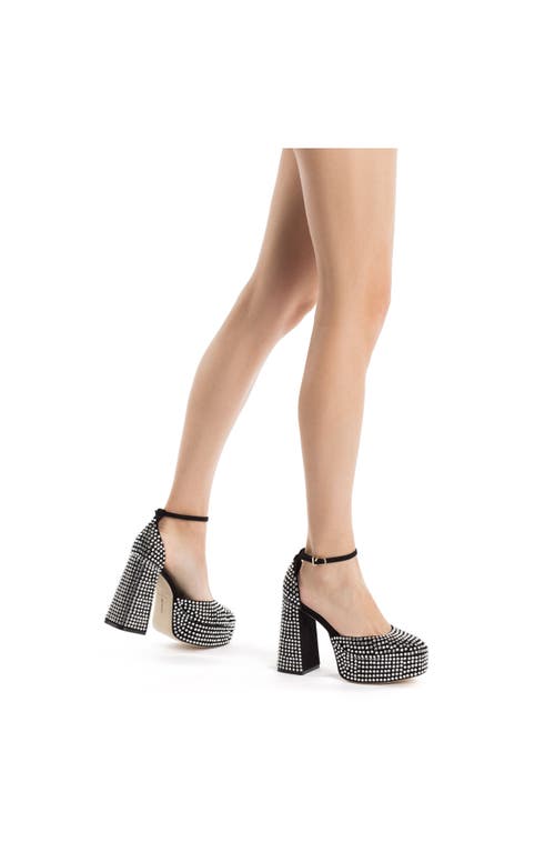 Larroude Larroudé Ari Crystal Pump In Black Suede