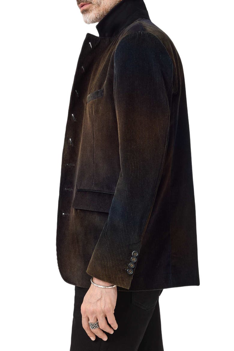 Baylor Cotton Corduroy High Button Blazer, Alternate, color, DARK BROWN