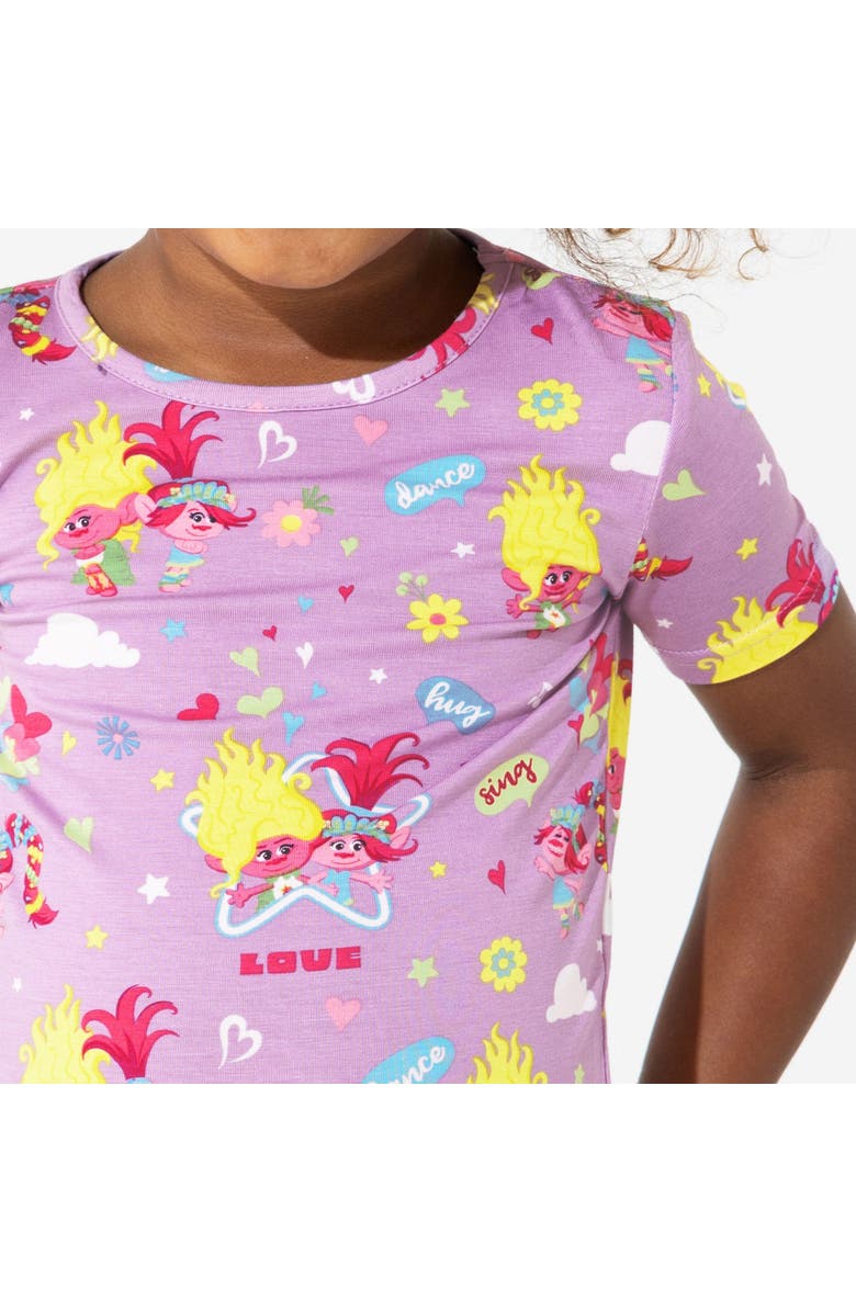 Bellabu Bear Trolls Valentine's Kids 2-Piece Short Sleeve & Shorts Pajama Set, Alternate, color, Trolls Valentine's