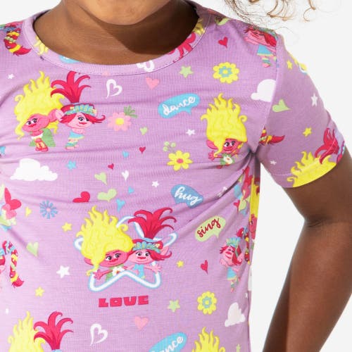 Bellabu Bear Trolls Valentine's Kids 2-piece Short Sleeve & Shorts Pajama Set In Trolls Valentine's