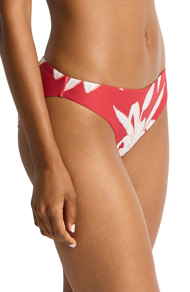 Sea Level Veridian Swim Bottoms, Alternate, color, Ruby