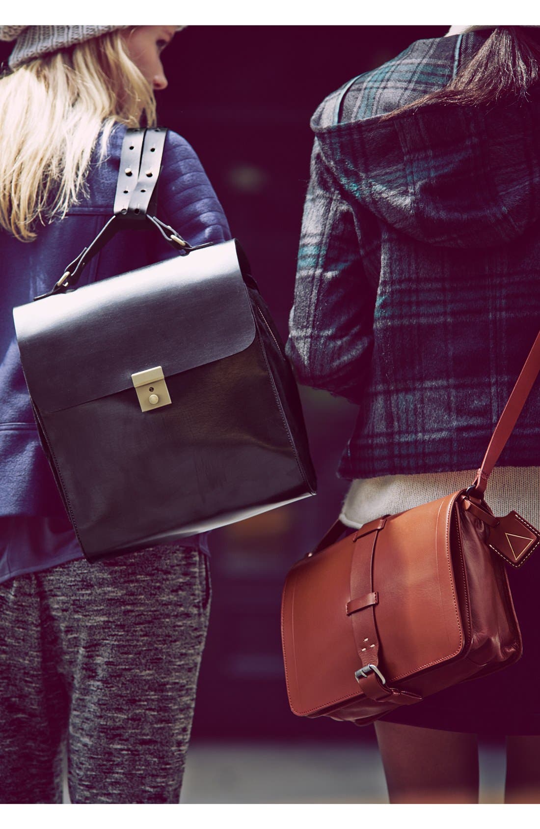 'Courier' Leather Crossbody Bag, Alternate, color, BLACK