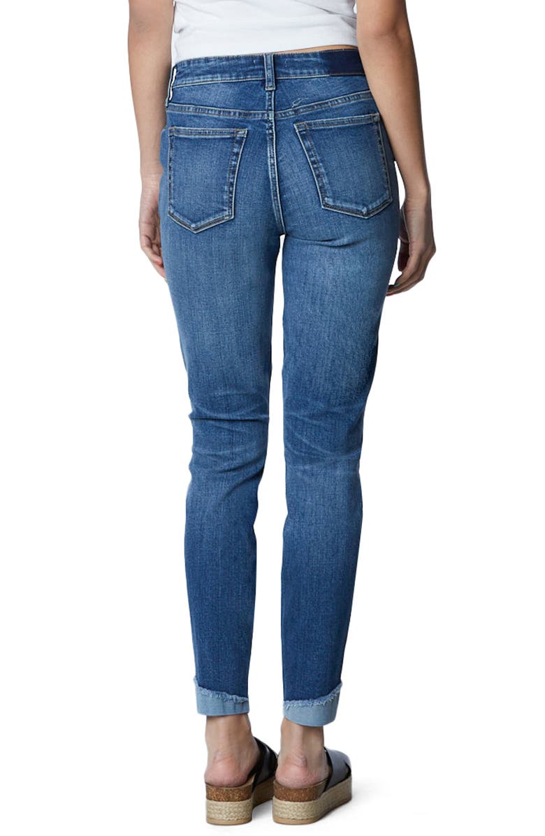 HINT OF BLU High Waist Frayed Ankle Skinny Jeans, Alternate, color,