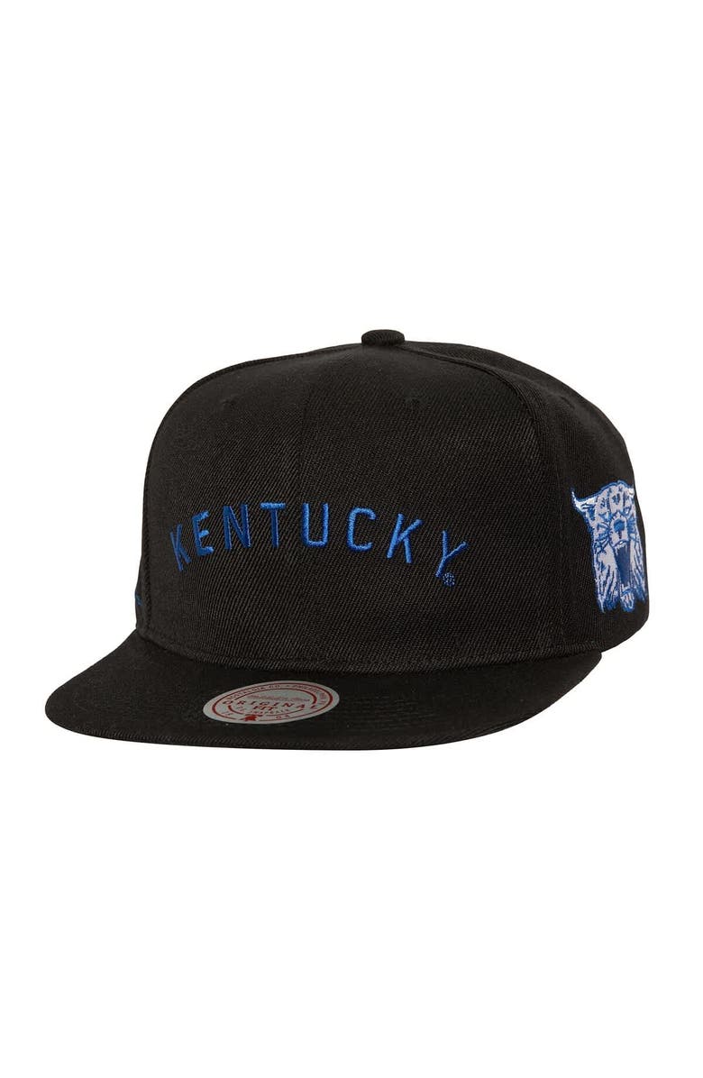 Mitchell & Ness Men's Mitchell & Ness  Black Kentucky Wildcats Triple Play Snapback Hat, Main, color, 