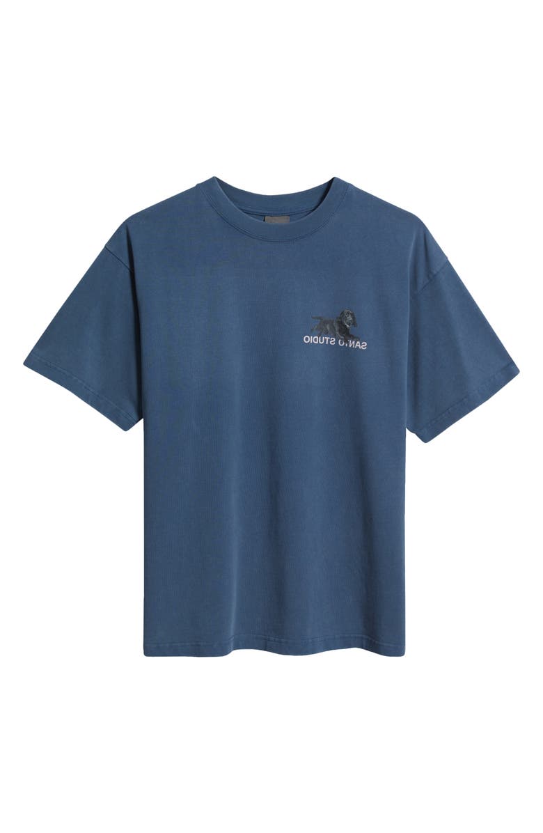 SANTO STUDIO TNH Running Dog Cotton Graphic T-Shirt, Alternate, color, Fade Blue