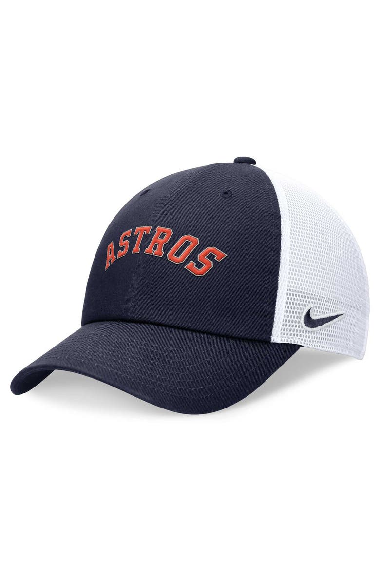 Men's Nike Navy Houston Astros Evergreen Wordmark Trucker Adjustable Hat, Main, color, Navy
