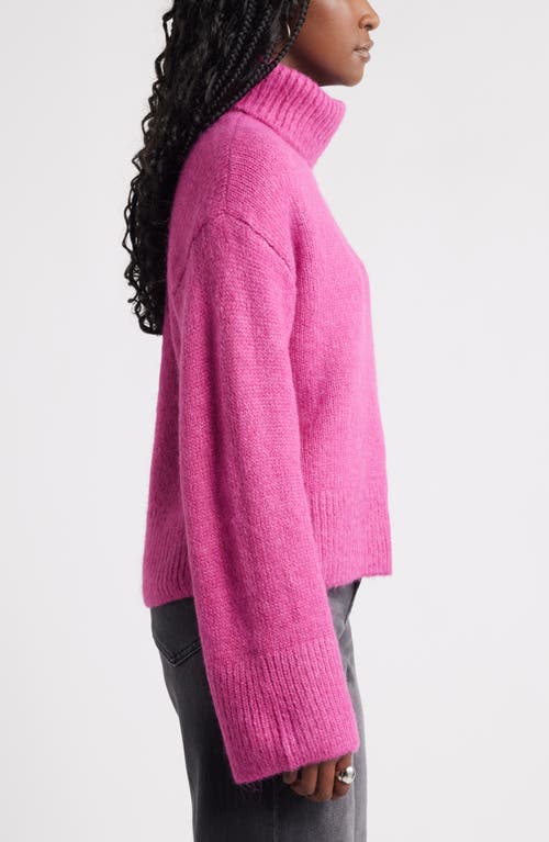 Treasure & Bond Fuzzy Turtleneck Sweater In Pink