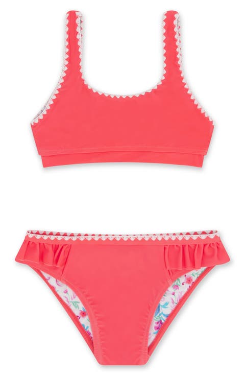 Kids' 4 The Frill of It Whipstitch Trim UPF 50+ Two-Piece Swimsuit (Little Kid & Big Kid)