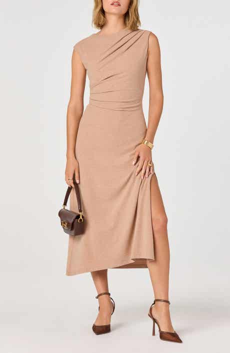 ASTR the Label Drape Sleeveless Midi Dress