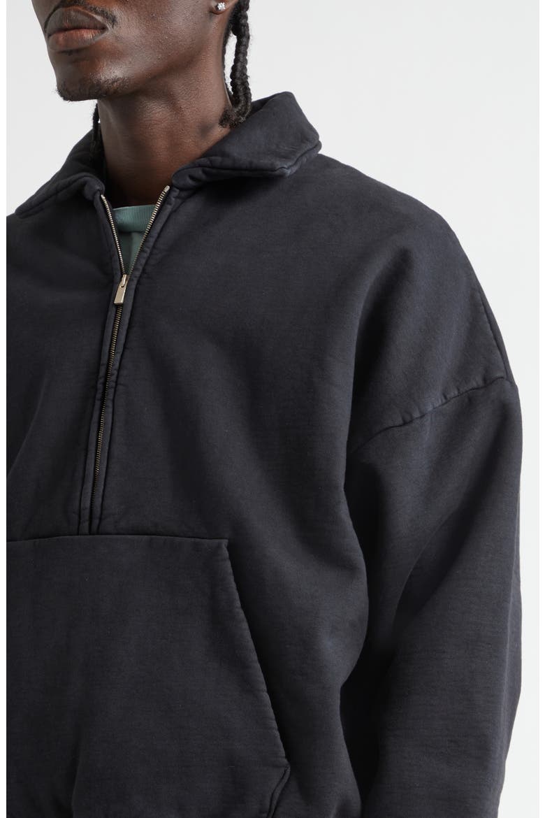 Cotton Half Zip Pullover, Alternate, color, BLACK