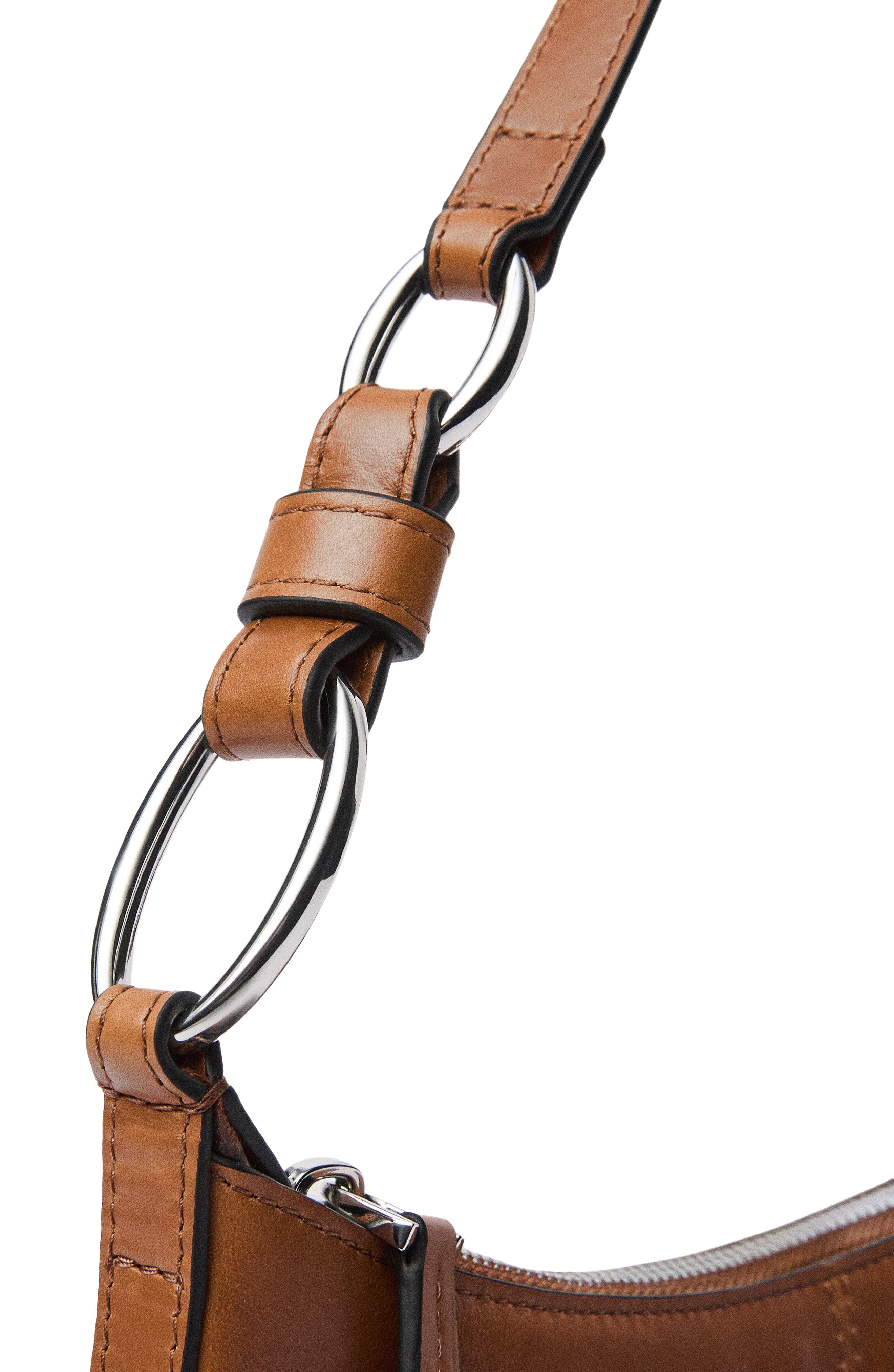 MANGO Leather Shoulder Bag, Alternate, color, 