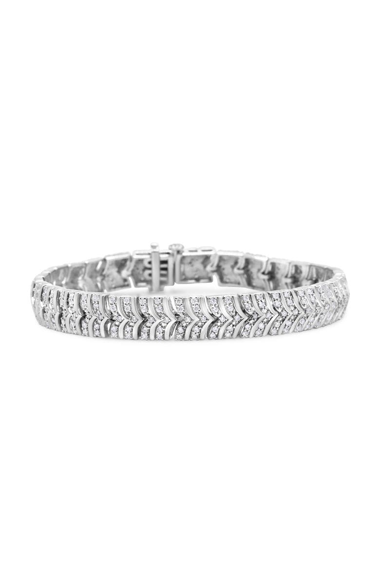 Haus of Brilliance Silver 3.00 Cttw Diamond Chevron Link Bracelet, Main, color, White