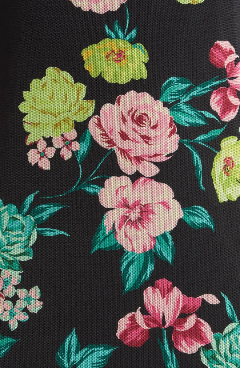 Steve Madden Giselly Floral Print Georgette Slipdress, Alternate, color, Black Ditsy Floral