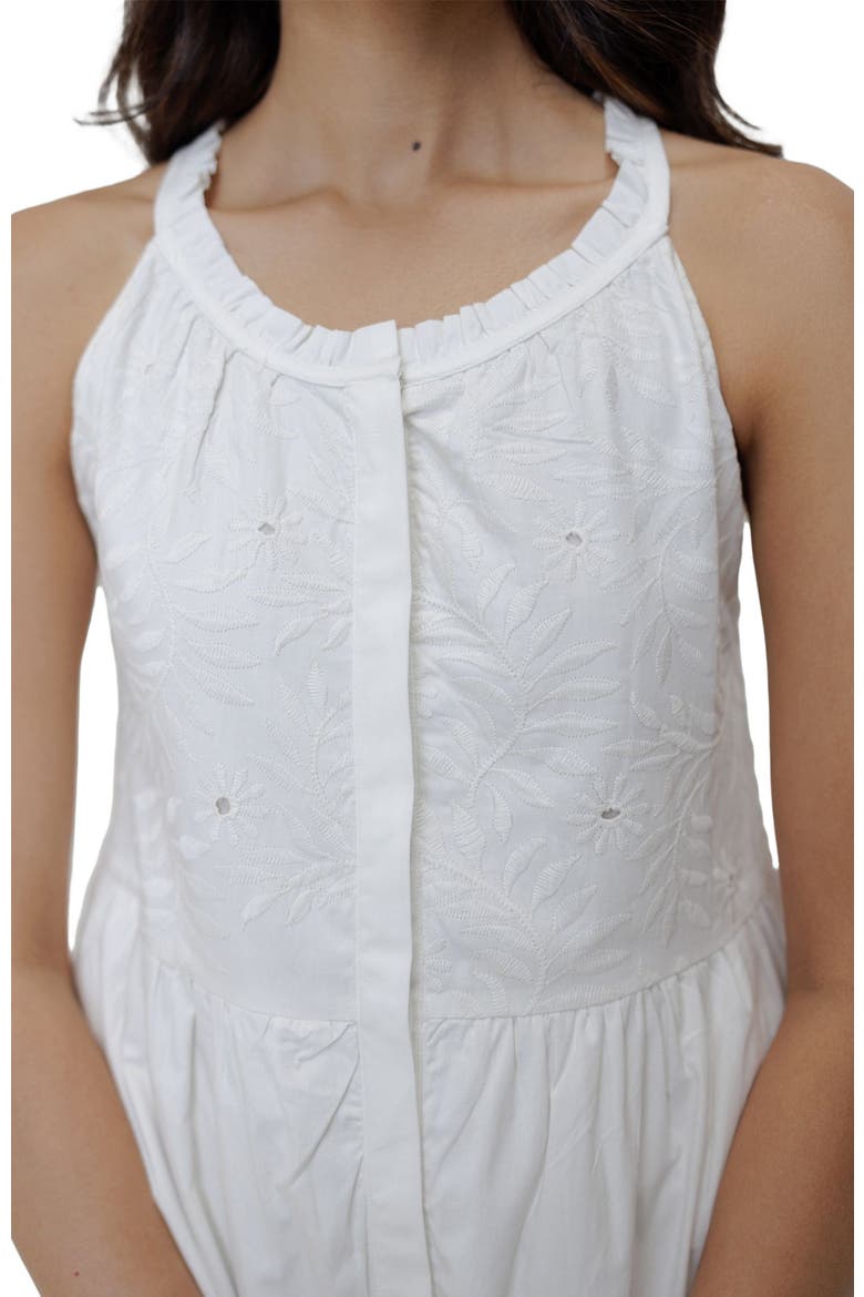 Embroidered Tiered Maxi Dress, Alternate, color, White Floral