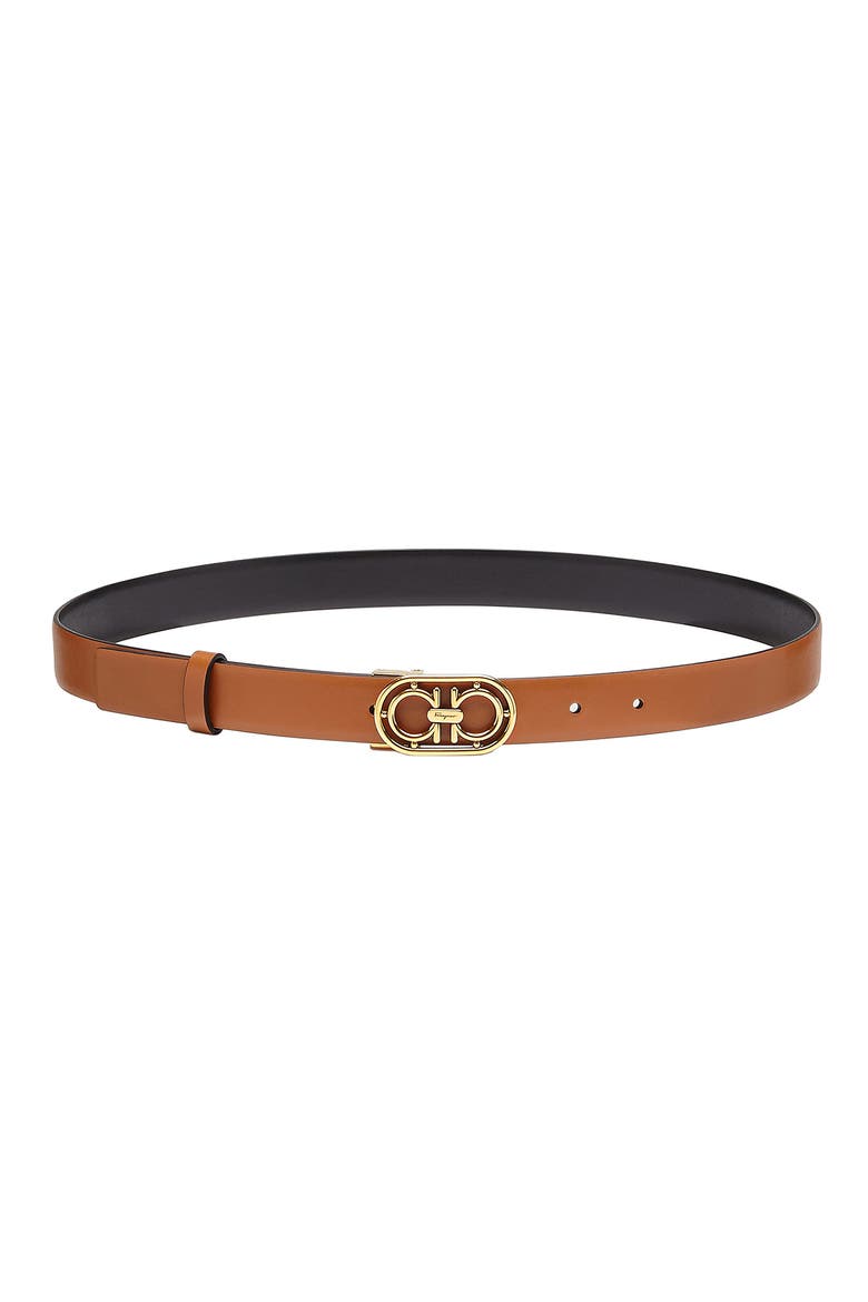 Double Gancio Reversible Leather Belt, Alternate, color, VICUNA NERO