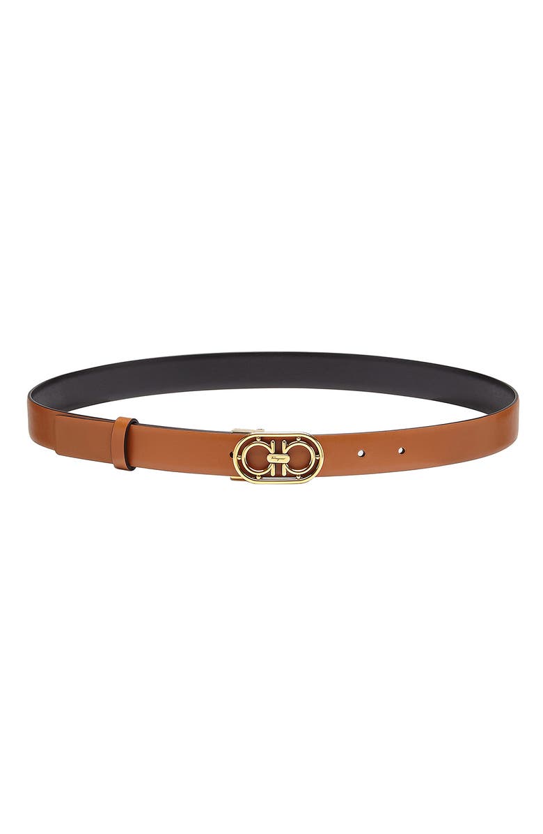 FERRAGAMO Double Gancio Reversible Leather Belt, Alternate, color,