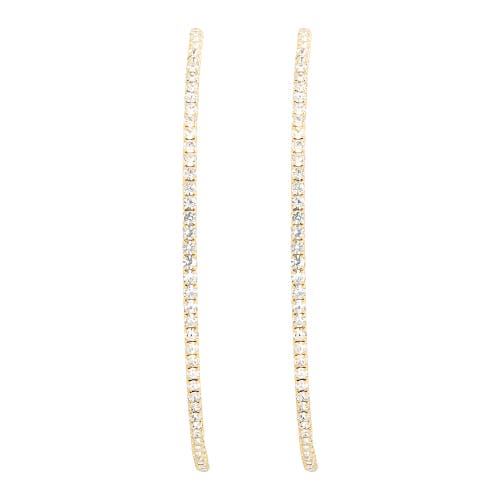 Jessica Simpson Crystal Hoop Earrings In Gold