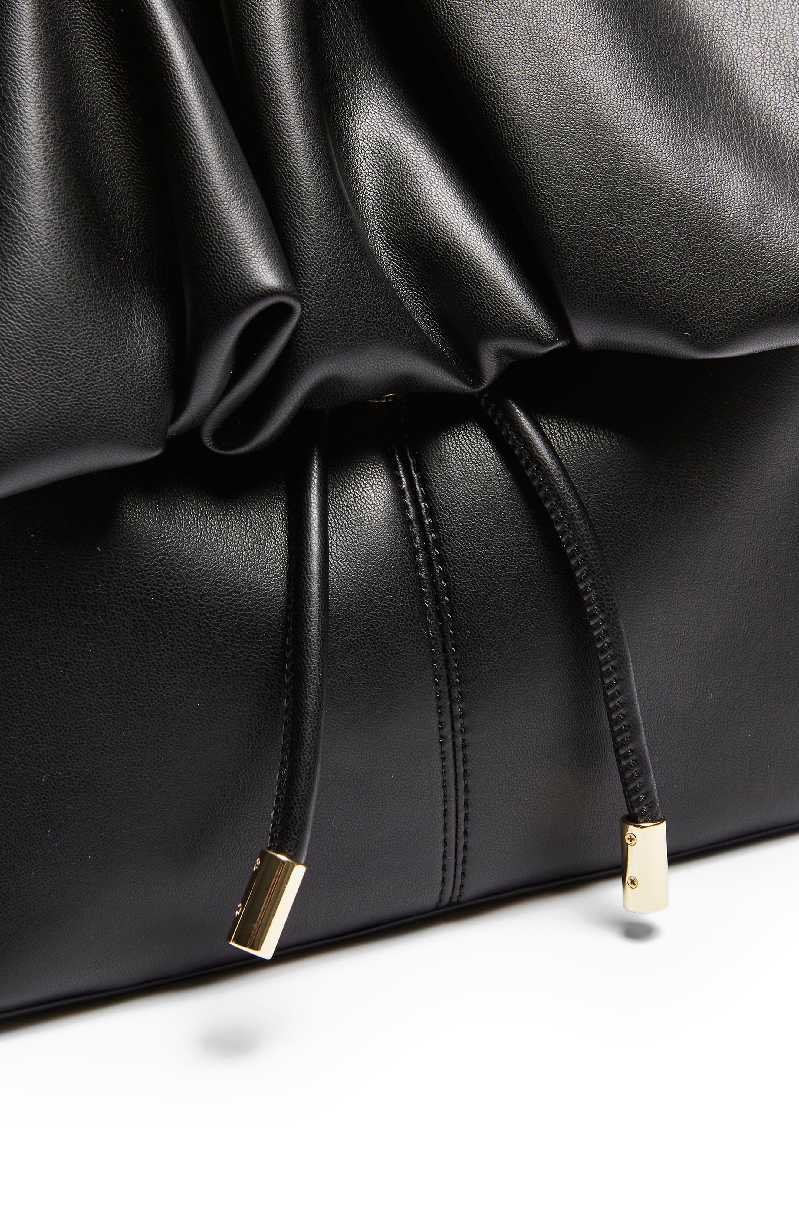 Topshop Ruched Flap Backpack, Alternate, color, 