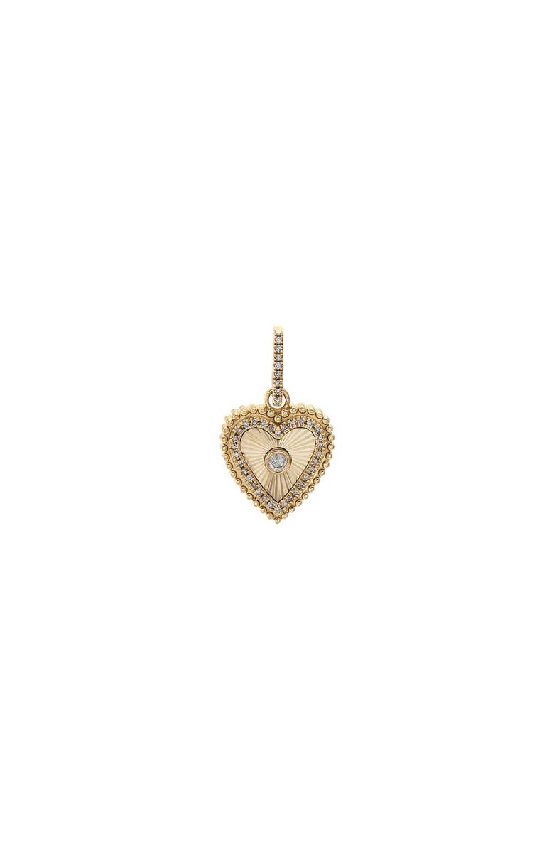 BY ADINA EDEN Diamond Bezeled Heart Charm 14K, Main, color, 14K Gold