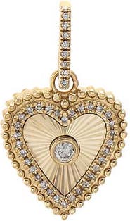 BY ADINA EDEN Diamond Bezeled Heart Charm 14K