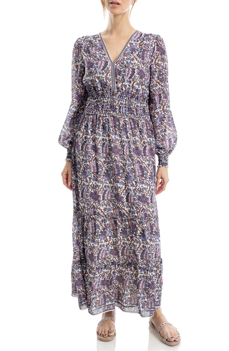 MAX STUDIO Long Sleeve Tiered Maxi Dress | Nordstromrack