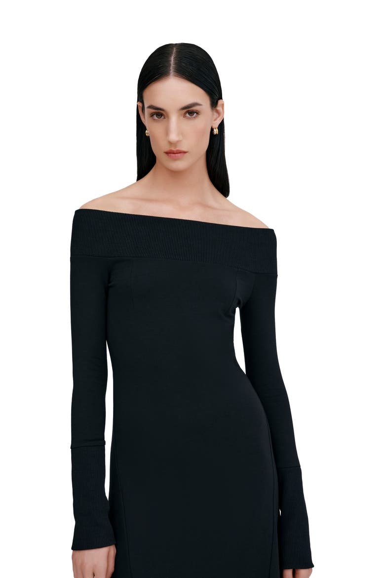 Tilly Off the Shoulder Long Sleeve Maxi Dress, Alternate, color, BLACK