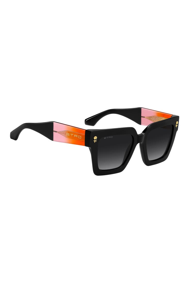 52mm Square Sunglasses, Alternate, color, BLACK MULTI